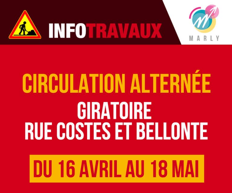 Travaux rue Costes et Bellonte du 16 avril au 18 mai